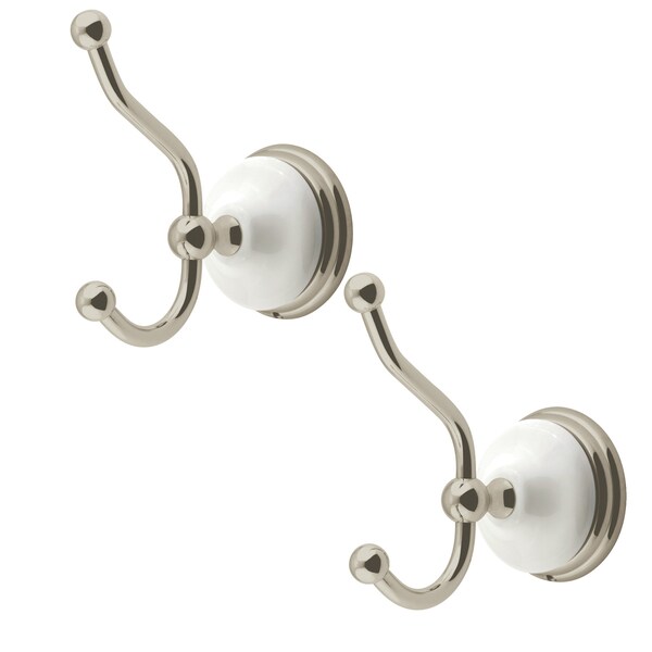 Victorian 2-Piece Robe Hook, Brushed Nickel